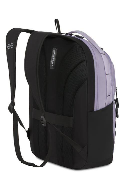 Swissgear 1012 16 inch Laptop Backpack - Lavender Gray contoured and adjustable shoulder straps