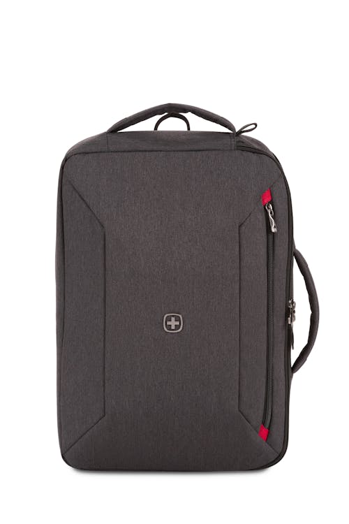 Swissgear MX Commute Hybrid Brief/Backpack - Charcoal Gray Heather-Can be carried like a traditional brief or carried with the top handle 