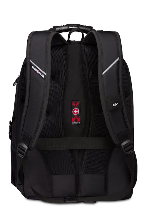 Swissgear 1923 ScanSmart Laptop Backpack - Black-Airflow Cooling with luggage strap