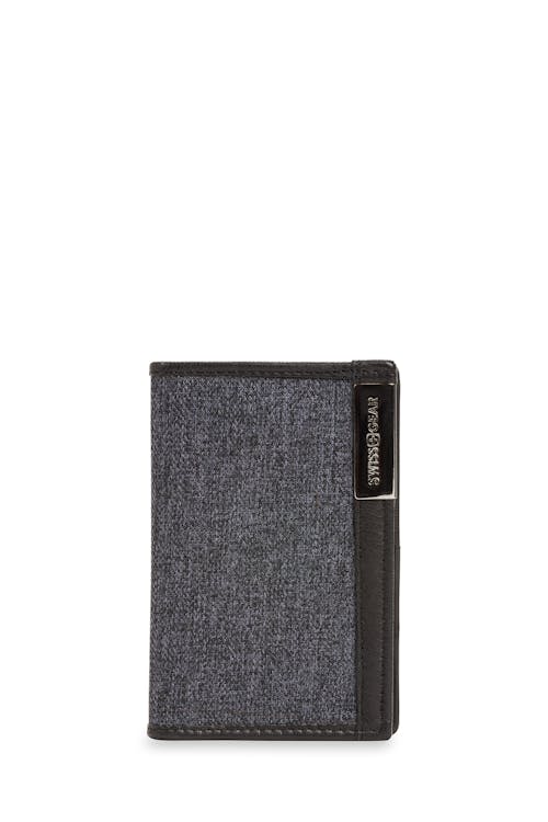 Swissgear RFID Bifold Wallet - Heather Gray/Black Leather