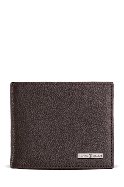 SWISSGEAR Pebbled Leather Bifold Wallet - Brown