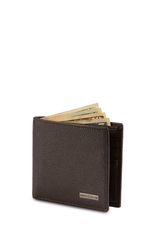 Swissgear Pebbled Leather Bifold Wallet - Brown