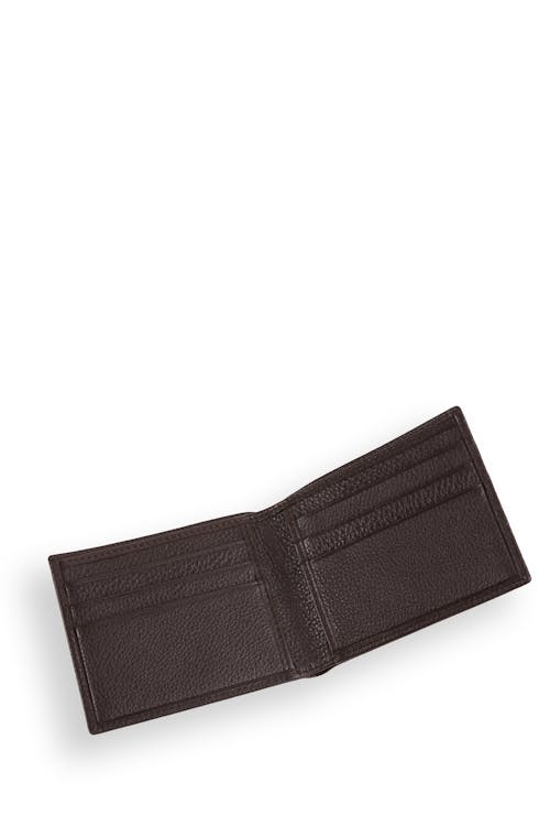 Swissgear Pebbled Leather Bifold Wallet Convenient bifold design packs more into less space