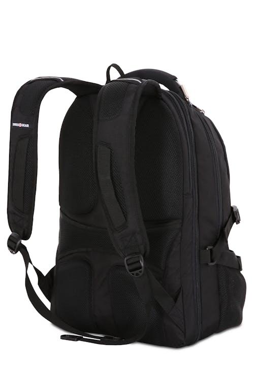 Swissgear 2769 ScanSmart Laptop Backpack Ergonomically contoured, padded shoulder straps feature breathable mesh fabric and thumb ring pulls for exceptional carrying comfort