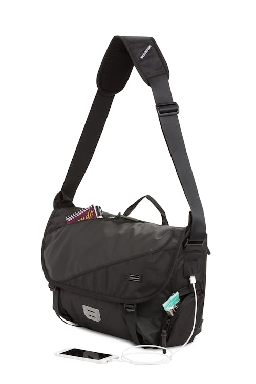 Swissgear 2870 USB Messenger Bag   USB port and cord to charge devices