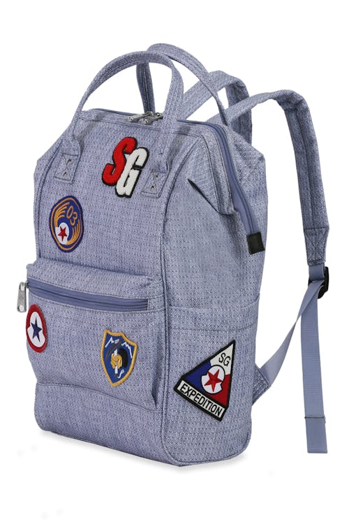Swissgear 3576 Artz Dr Bag Laptop Backpack with Patches - Light Blue Diamond