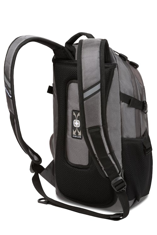 Swissgear 3598 City Backpack Padded shoulder straps with breathable mesh fabric and thumb ring adjuster pulls