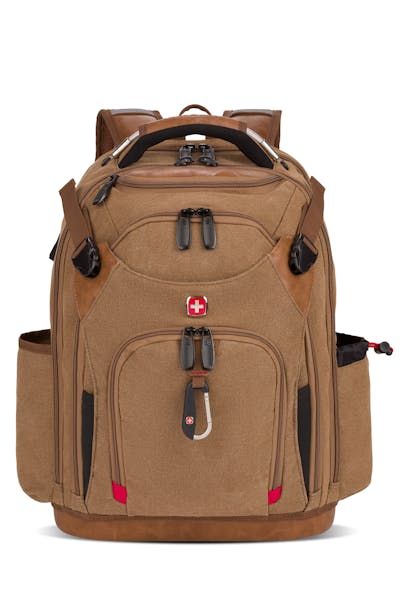 SWISSGEAR 3636 USB Work Pack Pro Tool Backpack - Brown Canvas