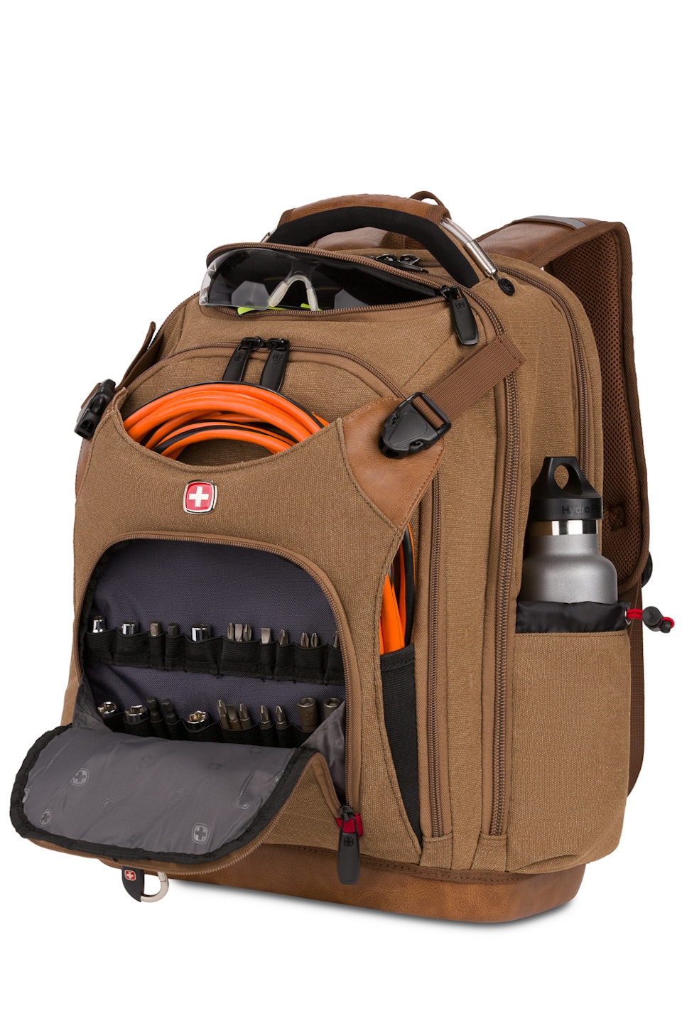 Swissgear 3636 USB Work Pack Pro Tool Backpack Brown Canvas