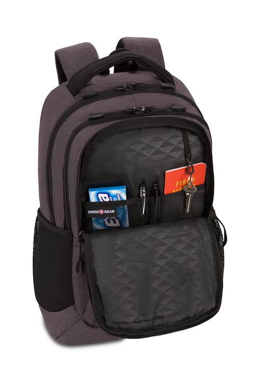 Swissgear 5668 16" Laptop Backpack - Dark Gray Heather-Front compartment organizer panel
