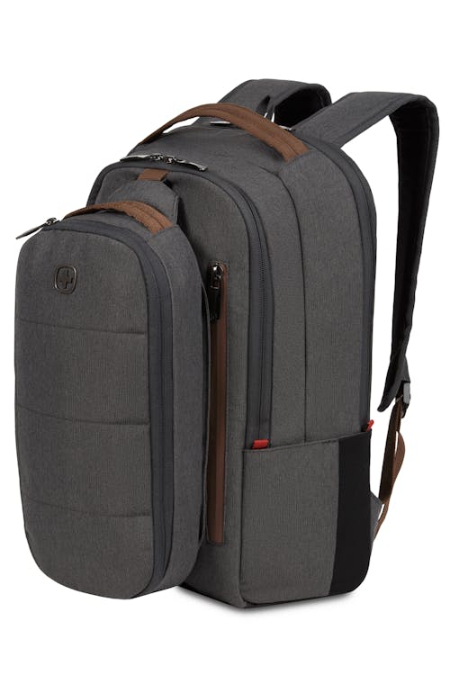 Wenger City Upgrade 16" Laptop Backpack / Crossbody Day Bag Combo - Gray/Brown