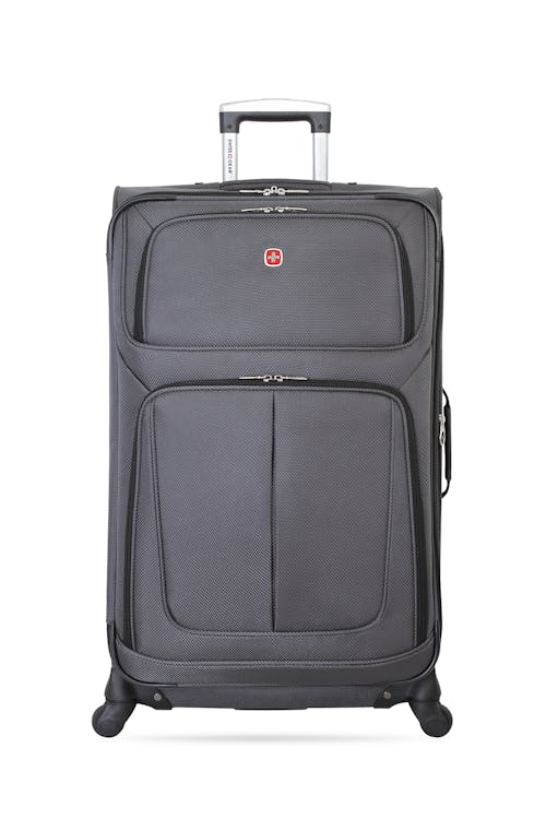 Swissgear 6283 28" Expandable Spinner Luggage Two front panel pockets with silver tone zippers