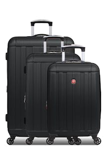 Swissgear 6297 Expandable 3pc Hardside Spinner Luggage Set - Black