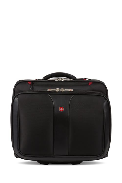 Swiss Gear Triple Gusset Wheeled Computer Case with Matching Removable Notebook Case Set - 17 - Black
