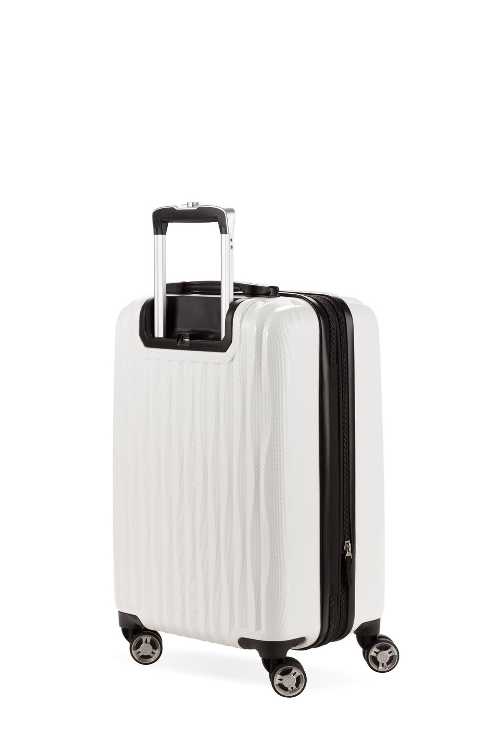 white hard shell carry on suitcase