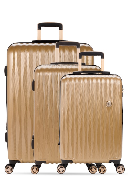 Swissgear 7272 Energie Expandable 3pc Hardside Spinner Luggage Set Gold