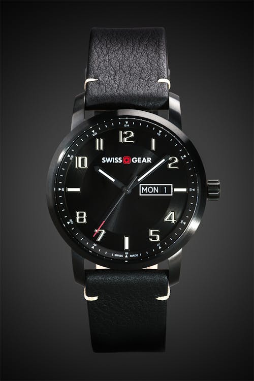 Swissgear Legacy Watch - Black/Black - PVD Blacked out case and bezel