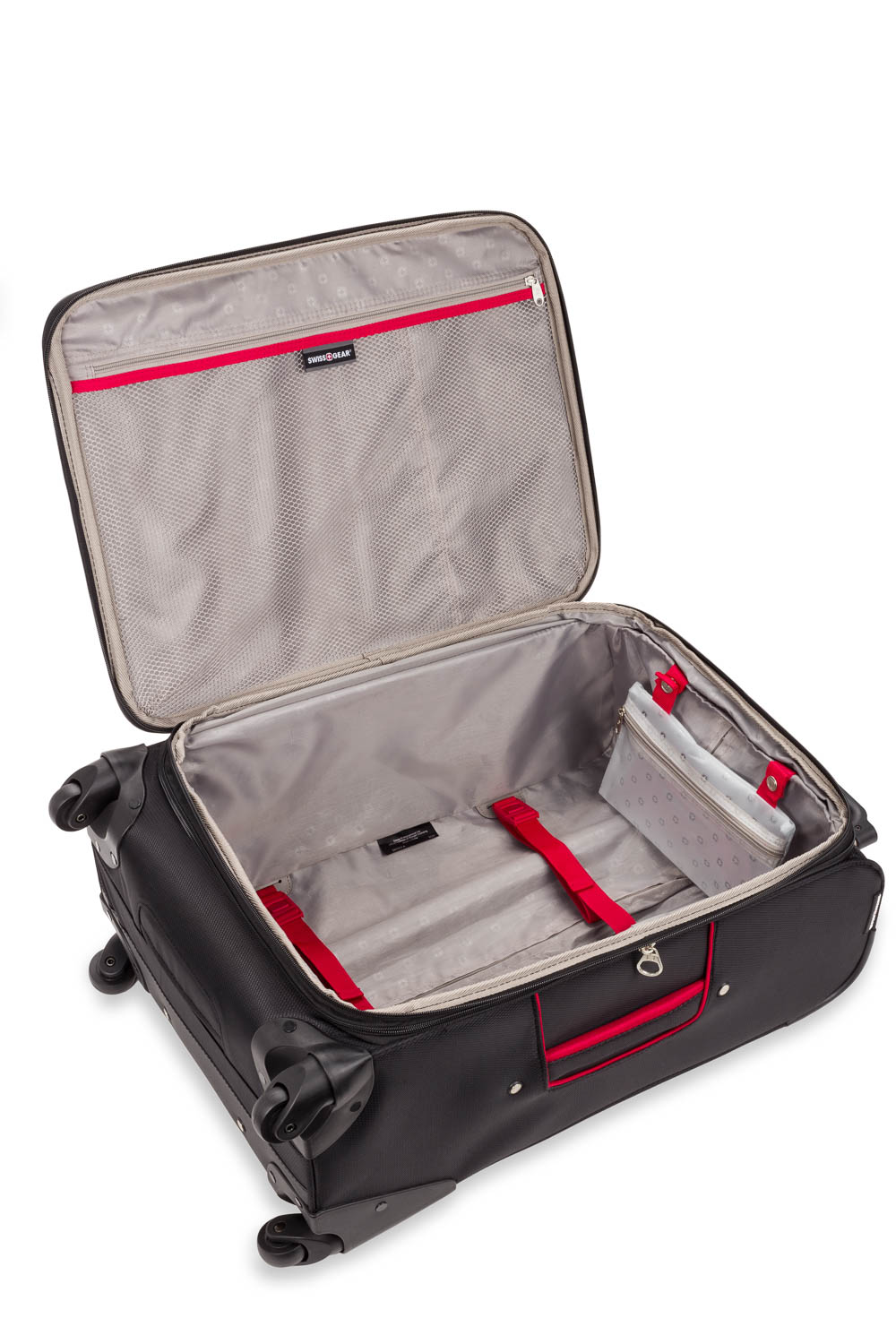 Swissgear 7317 24 inch Expandable Spinner Black Red Luggage