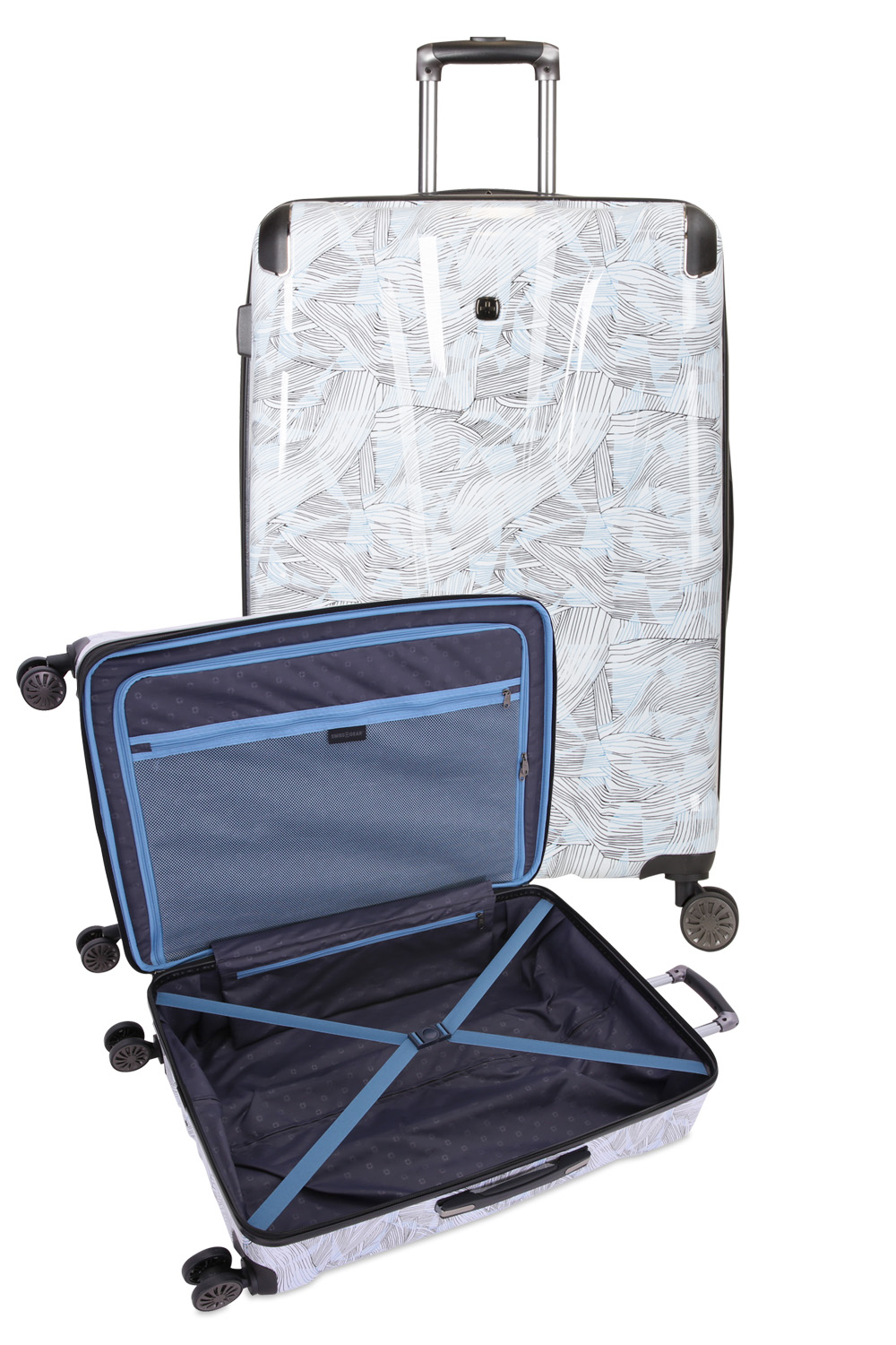 Swissgear 7330 Expandable 2pc Hardside Spinner Luggage Set Line Print