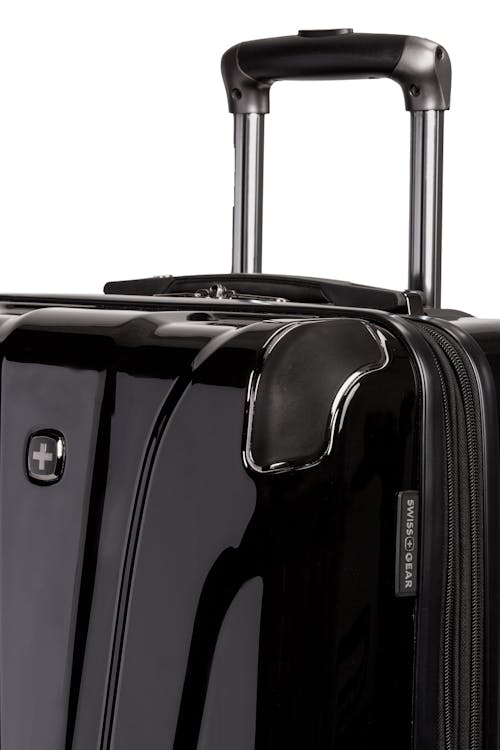 Swissgear 7330 Expandable Hardside Spinner Luggage Aluminum, push-button locking telescopic handle