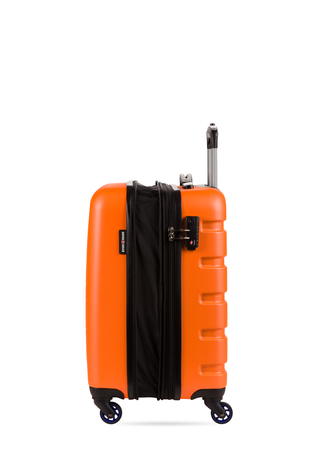 bright orange luggage