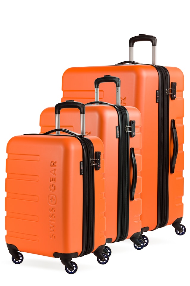 Swissgear 7366 Expandable 3pc Hardside Luggage Set Orange/Blue