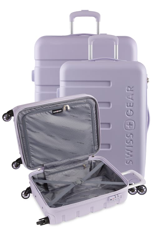 Swissgear 7366 Expandable 3pc Hardside Luggage Set -The set contains the 18” Carry-On, 23” and a 27" Expandable Hardside Luggage - includes the 18", the 23" and 27" suitcases   