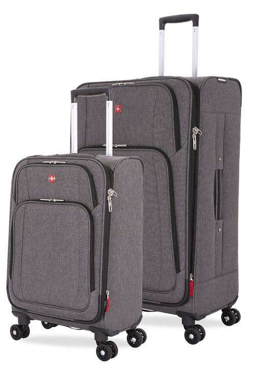 Swissgear 7738 Expandable 2pc Spinner Luggage Set - Gray Black