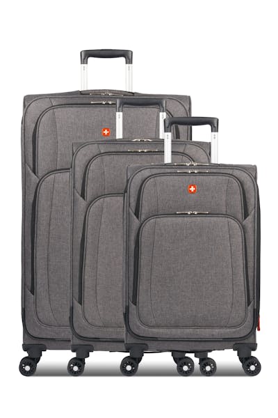 SWISSGEAR 7738 Expandable 3pc Spinner Luggage Set - Gray Black