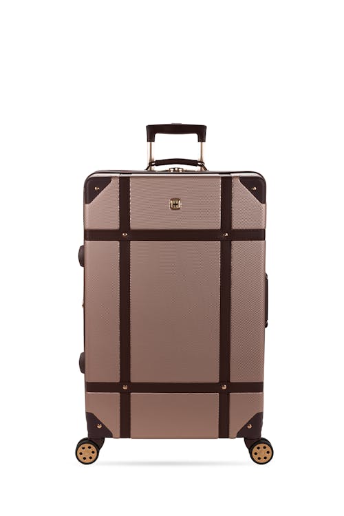 Swissgear 7739 26" Expandable Trunk Spinner Luggage Matching rose gold zippers, wheels, lift handle and SWISSGEAR logo