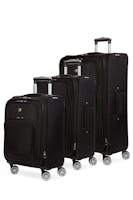 Swissgear 7768 Expandable 3pc Spinner Luggage Set - Black