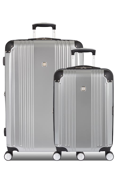Swissgear 7786 Expandable 2pc Hardside Spinner Luggage Set - Silver 