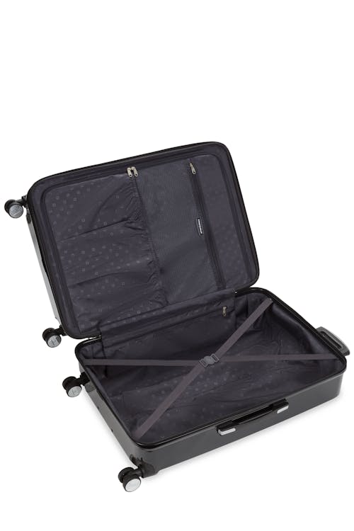 Swissgear 7786 27” Expandable Hardside Spinner Luggage Large split case interior with clothing tie-down straps