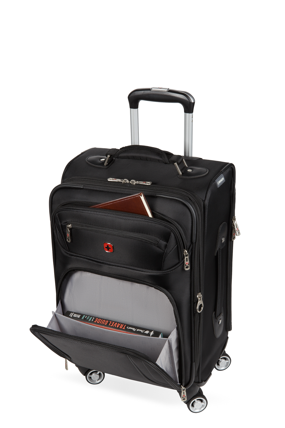 Wenger Identity Expandable Laptop Carry On Spinner Luggage Black