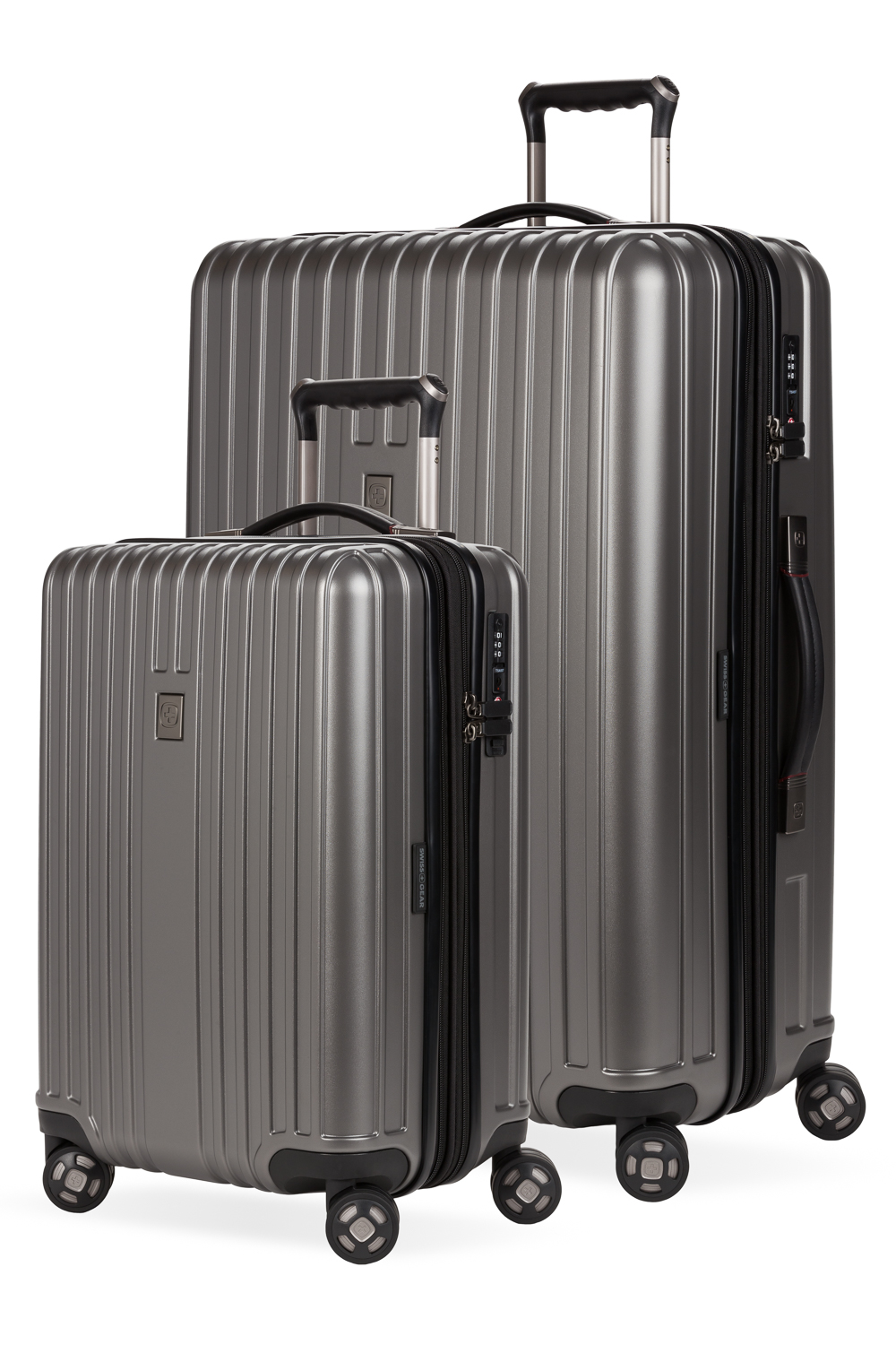 Swissgear 7910 Expandable 2pc Hardside Spinner Luggage Set - Gun Metal