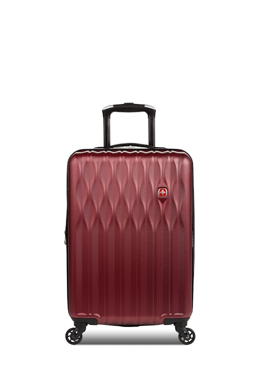 Swissgear 8018 20" Expandable Carry On Spinner Luggage - Wine - Exterior shell is made from lightweight ABS