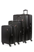 Swissgear 8018 Expandable Hardside Spinner 3pc Luggage Set - Black