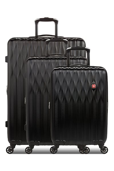 SWISSGEAR 8018 Expandable Hardside Spinner 3pc Luggage Set - Black