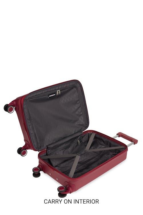 Swissgear 8090 Hardside 3 pc Expandable Luggage Set - Burgundy - Carry-on interior
