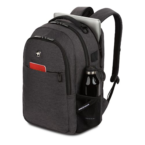 Swissgear 8136 USB 15" Laptop Backpack - Dark Gray Heather - 360° protection for laptops up to 15"