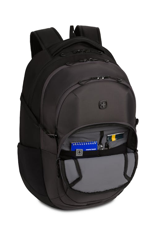 Swissgear 8173 16" Laptop Backpack-Black/Charcoal-Organizer panel & Key hook, keeps all your everyday necessities neat and easy to access