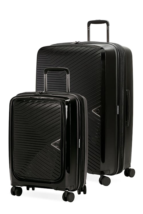 Swissgear 8836 Expandable 2pc Hardside Spinner Luggage Set - Black