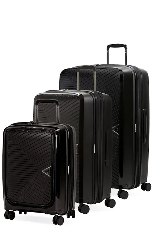 Swissgear 8836 Expandable 3pc Hardside Spinner Luggage Set Black