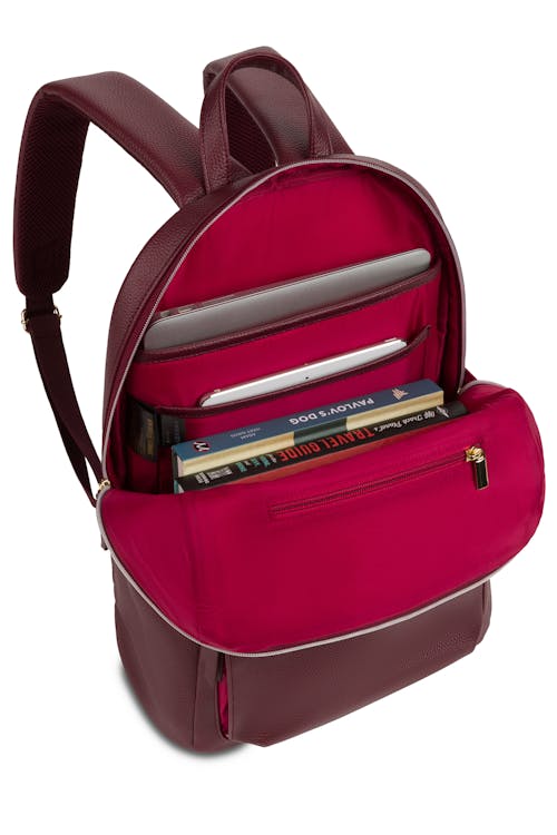 Swissgear 9901 Lady's Laptop Backpack - Rumba Red - laptop Compartment with tablet pocket