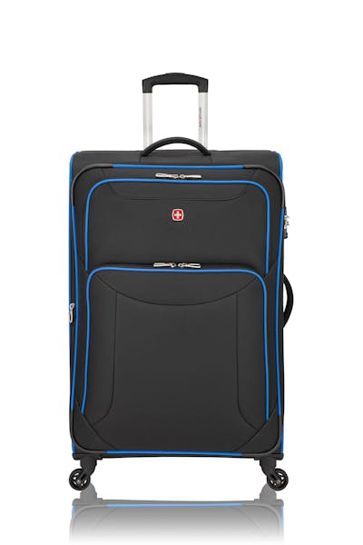 Swissgear Collection de bagages Basel - Valise Souple Extensible de 28 po - Noir/Bleu