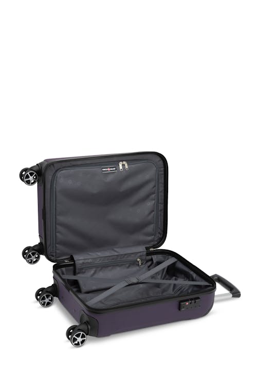 Swissgear Central Lite Collection Carry-On Hardside Luggage: Interlocking tie-down straps