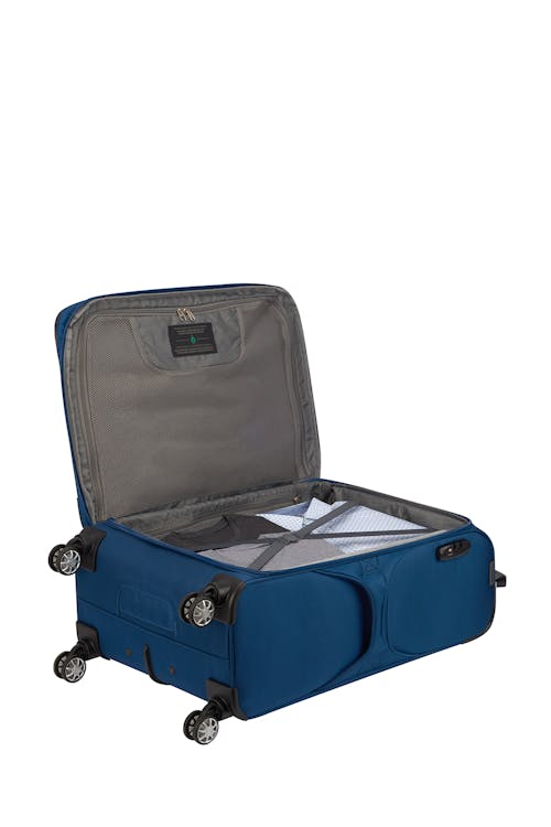 Swissgear Essential Collection 29" Expandable Softside Luggage - Blue- Lined interior space with elasticized tie-downs