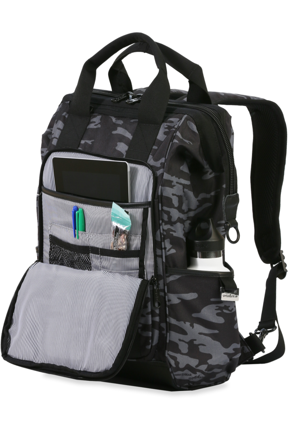 Swissgear 3577 Artz Laptop Backpack Gray Camo Black Swissgear