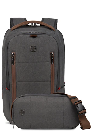 Wenger City Upgrade 16" Laptop Backpack / Crossbody Day Bag Combo - Gray/Brown