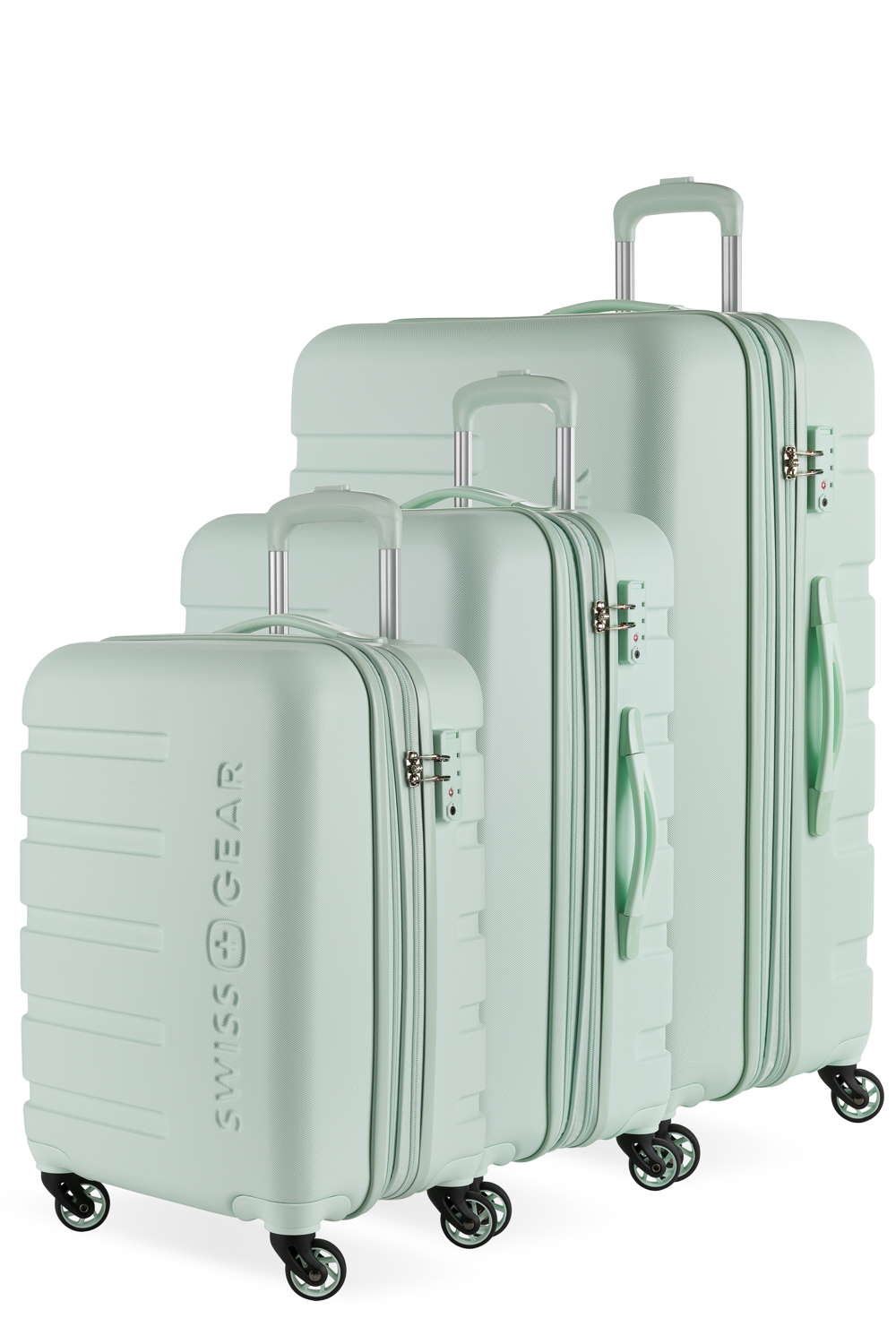 SWISSGEAR Signature Expandable 3 Piece Hardside Luggage Set Clearly Aqua